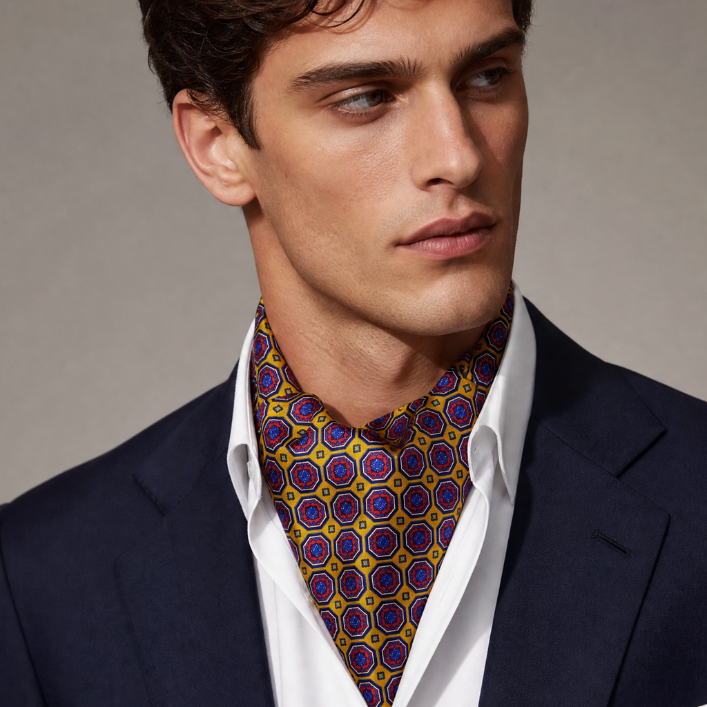 DÉCLIC Regent Silk Cravat – Gold