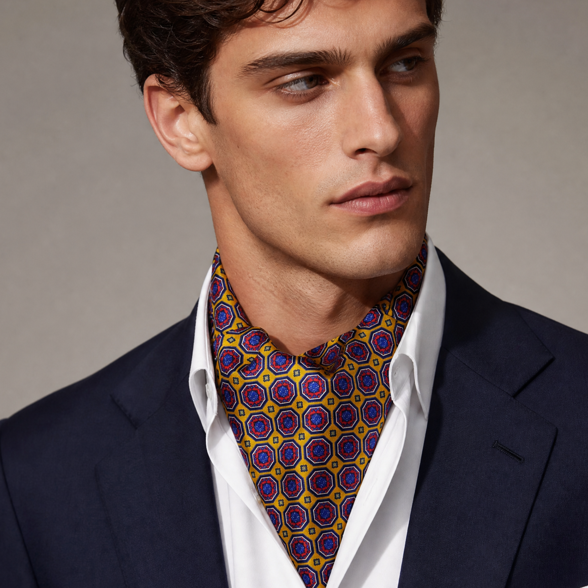 DÉCLIC Regent Silk Cravat – Gold