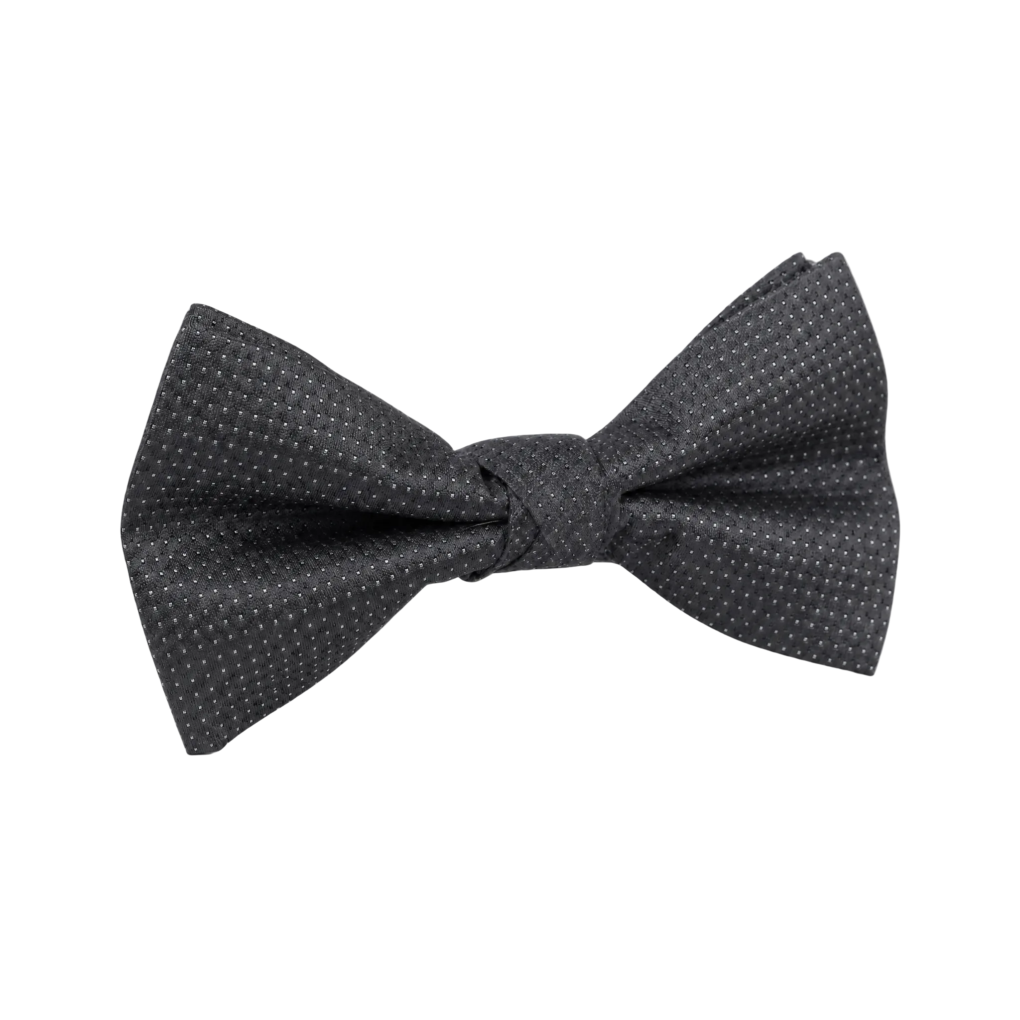 DÉCLIC Silk Microdot Single Dimple Bow - Charcoal