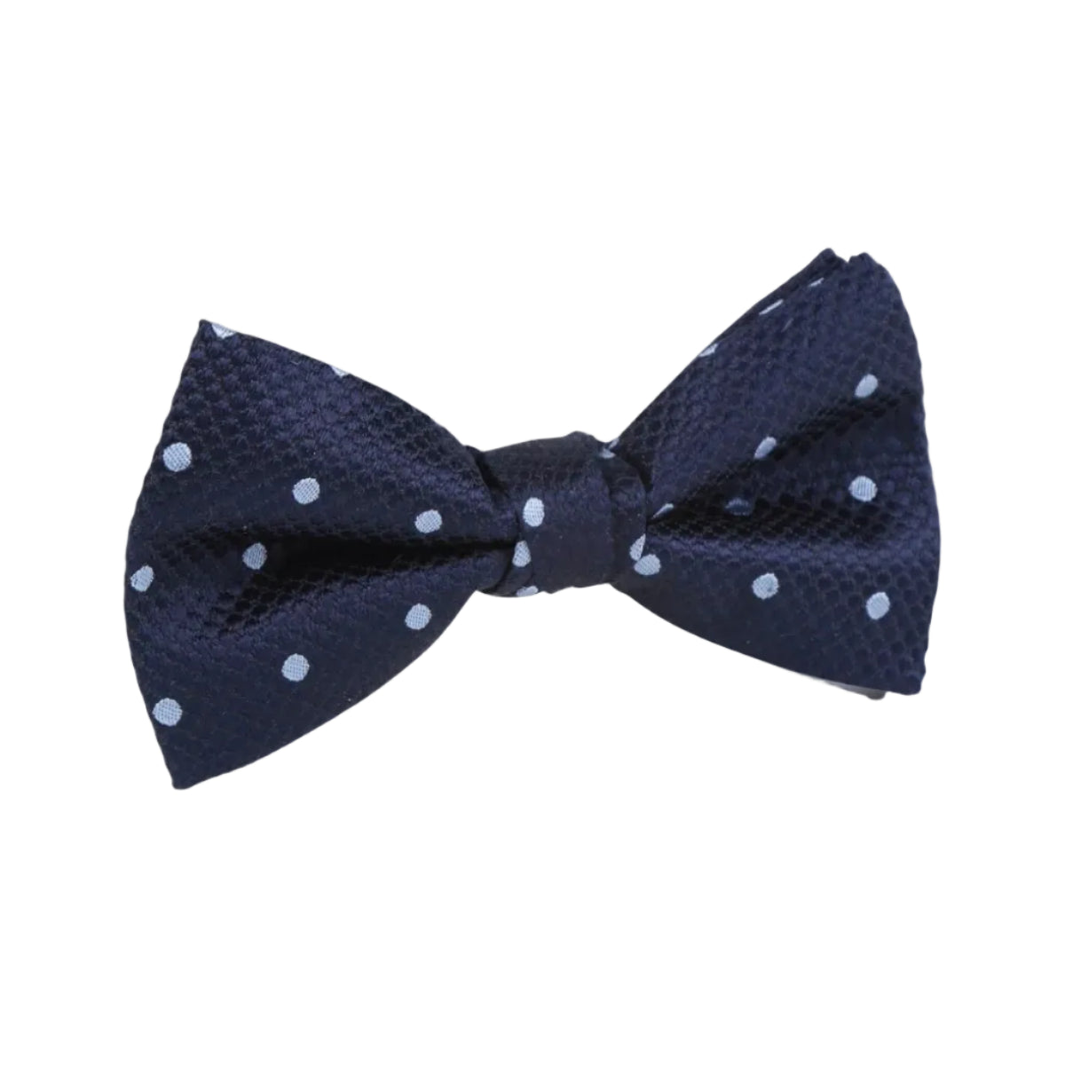 DÉCLIC Silk Polka Dot Single Dimple Bow - Navy/Sky
