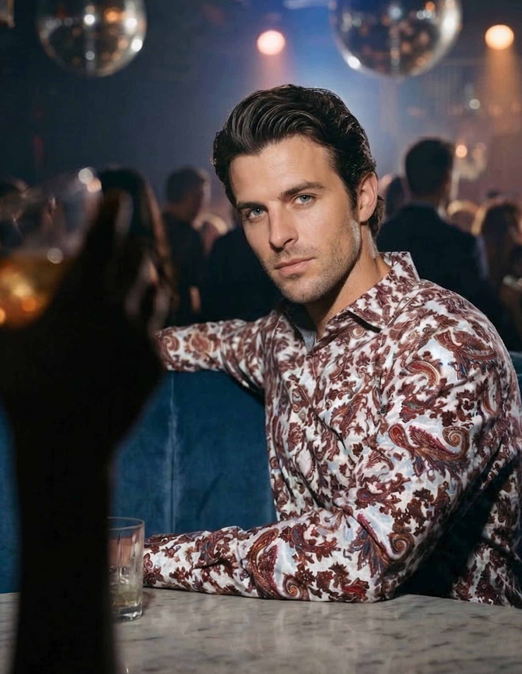 JF 'Haze' Paisley Linen/Cotton Print Shirt