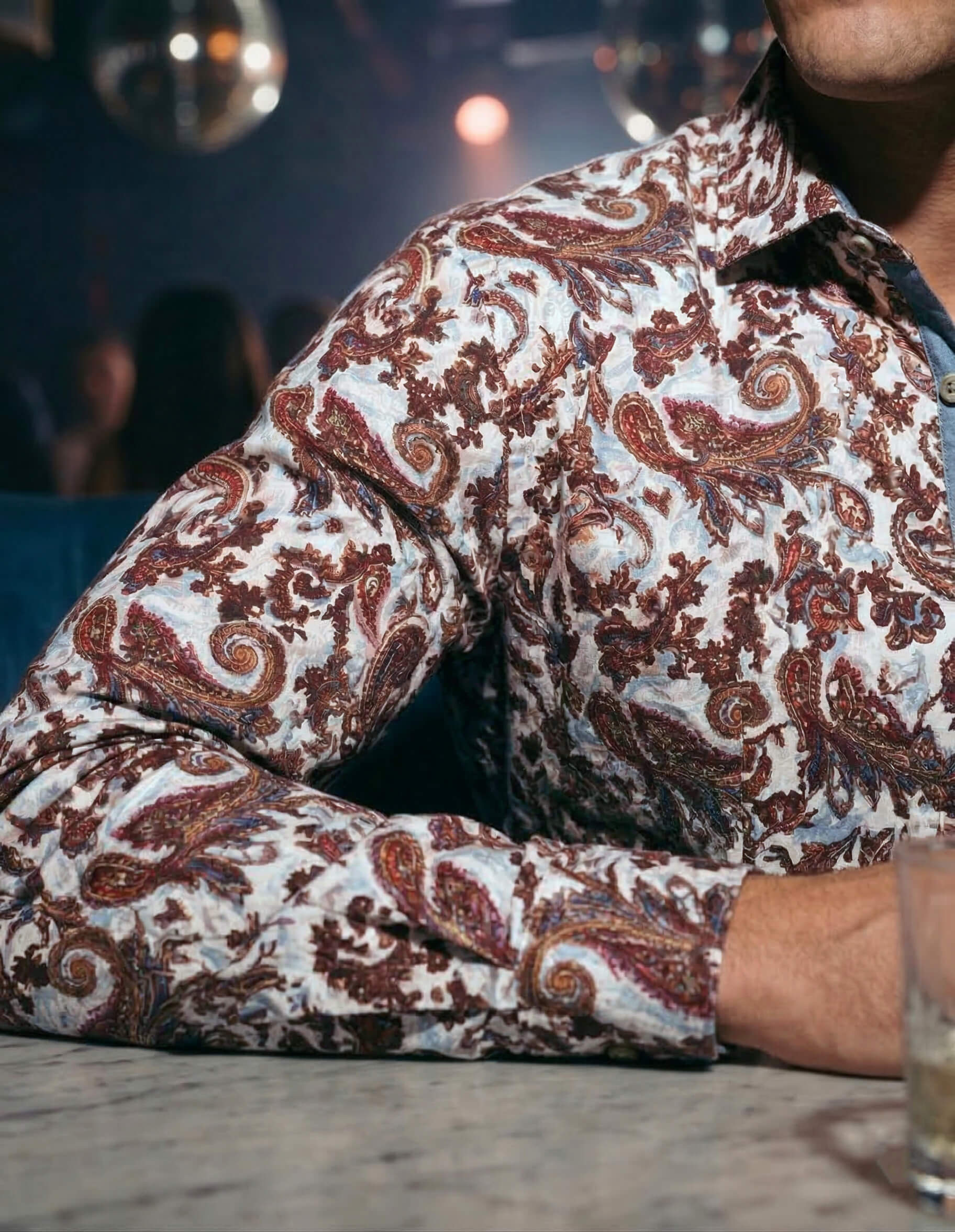 JF 'Haze' Paisley Linen/Cotton Print Shirt