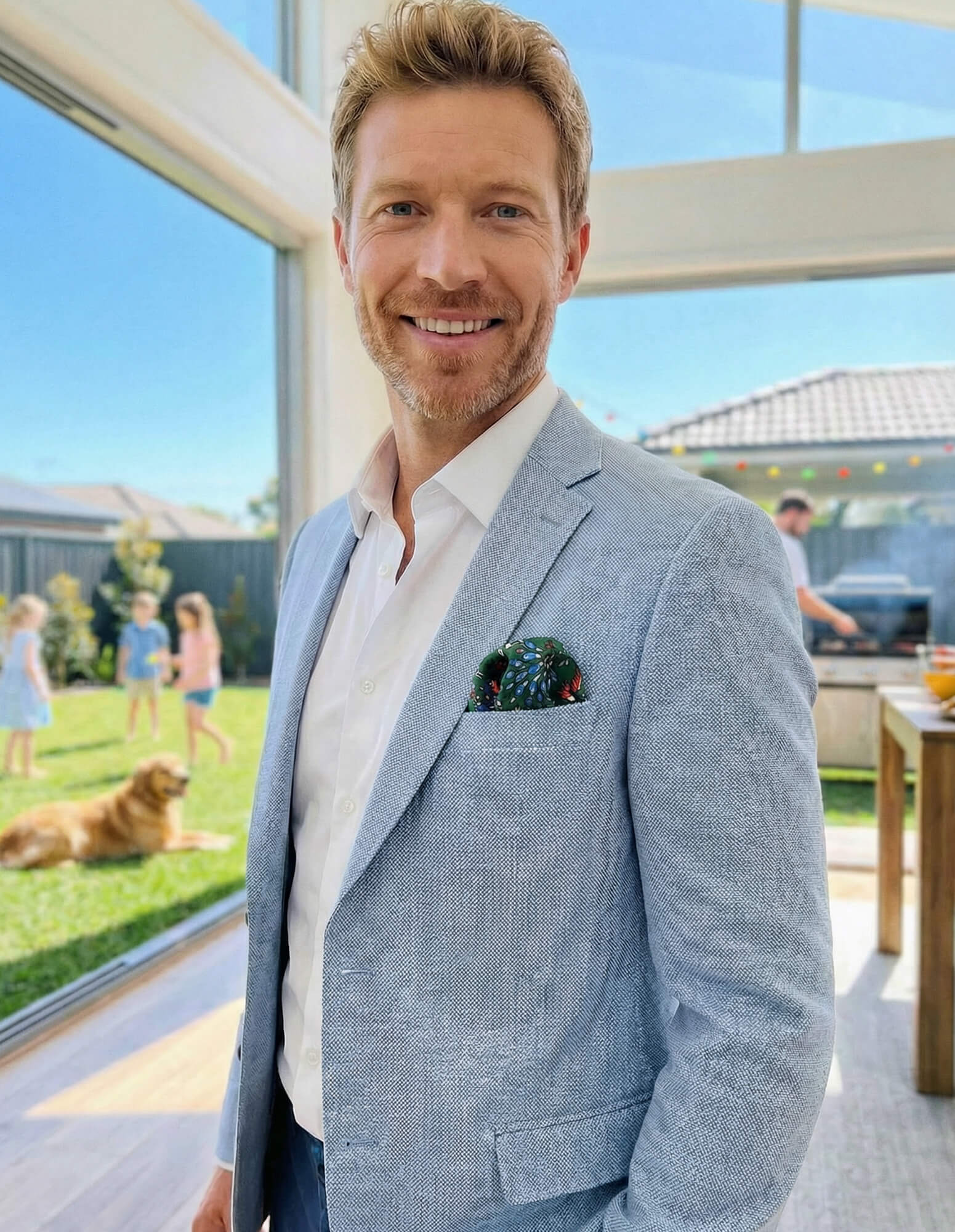 JF 'Hunter' Knitted Jacket - Sky