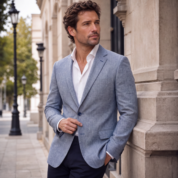 JF 'Fox' Cotton/Linen Jacket - Navy