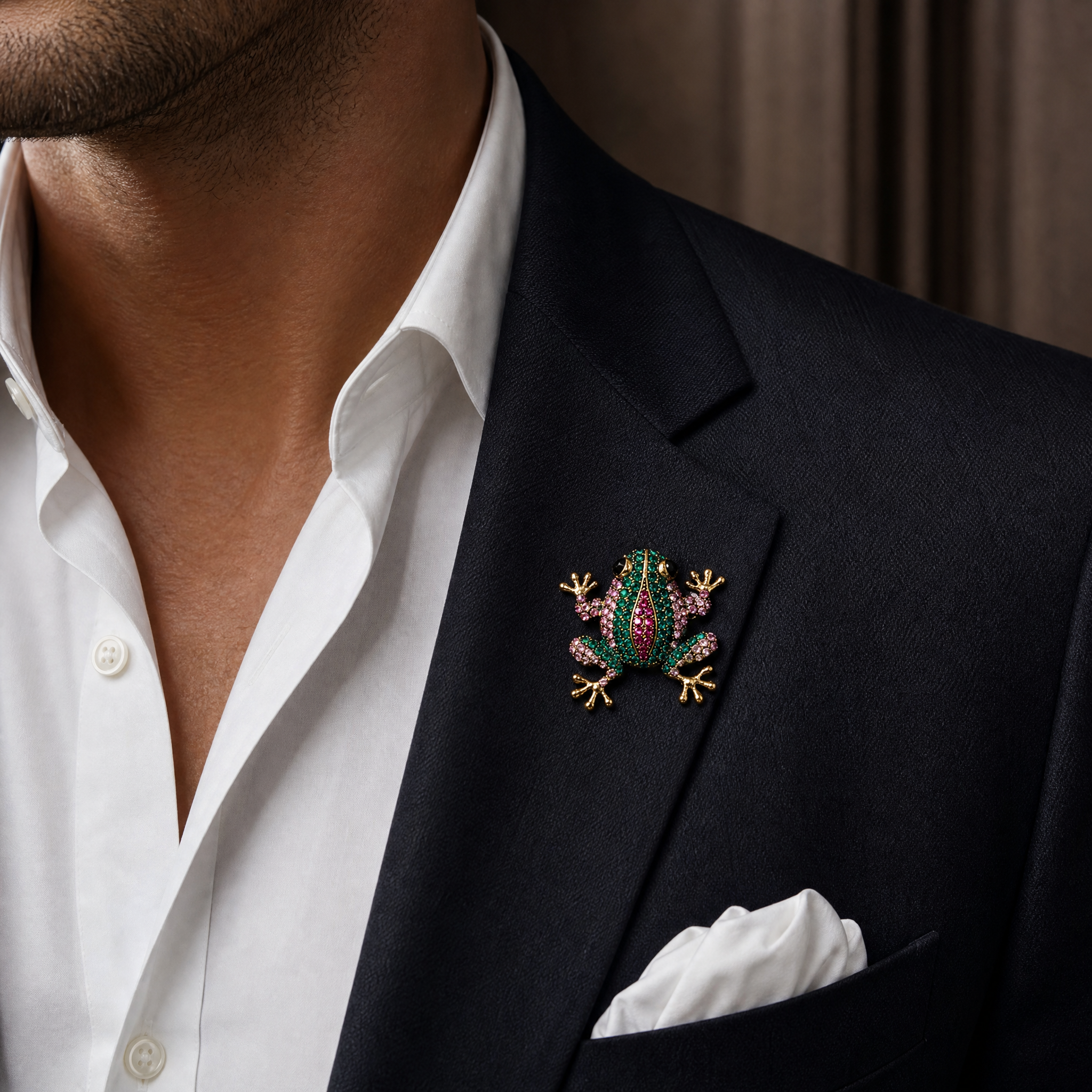 DÉCLIC Jewel Frog Medium Lapel Pin – Multi
