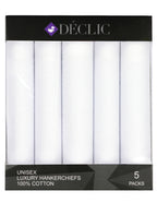 DÉCLIC Cotton Handkerchieves (5 Pack) - White