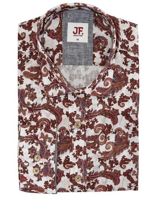 JF 'Haze' Paisley Linen/Cotton Print Shirt