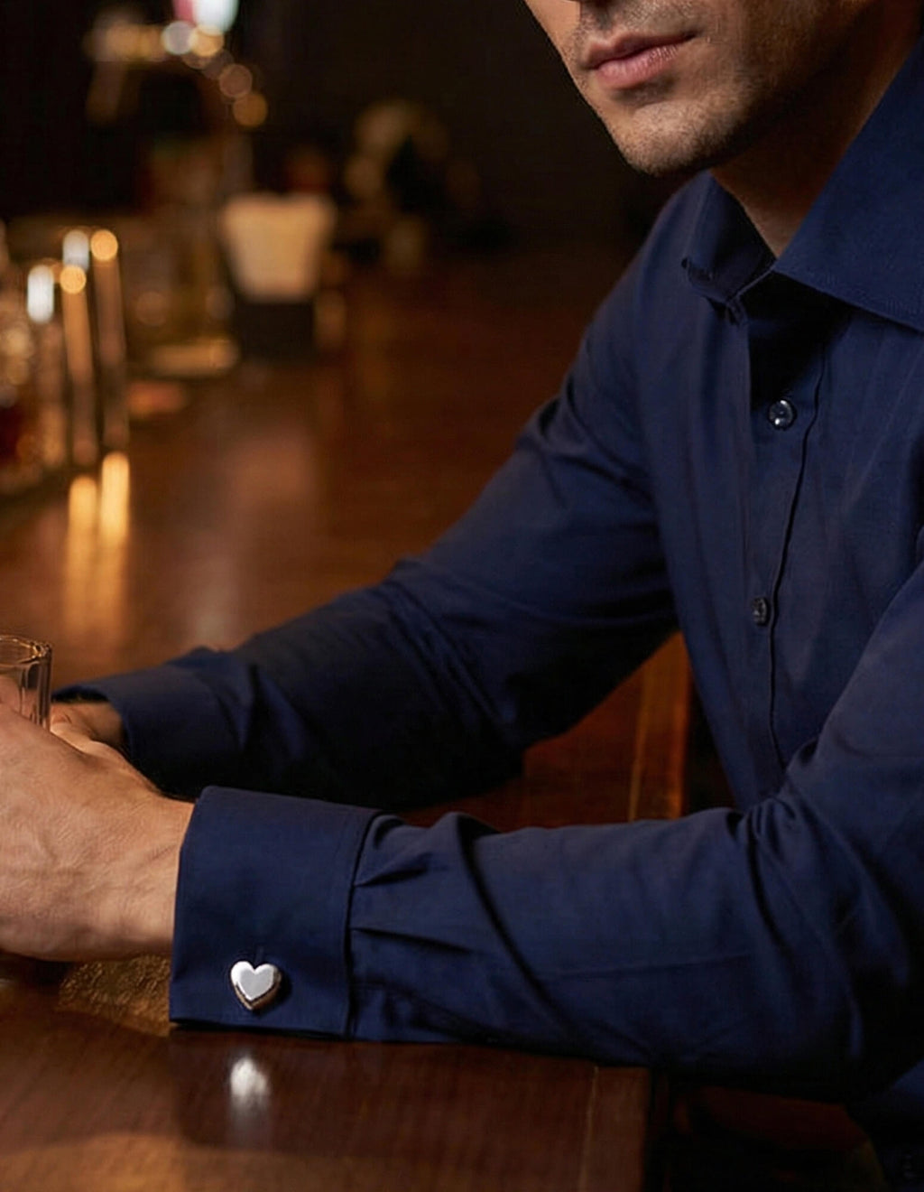 DÉCLIC Heart Cufflink - Silver