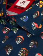 JF 'Crash Tested' Print Shirt - Navy