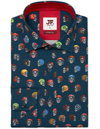 JF 'Crash Tested' Print Shirt - Navy
