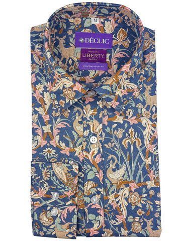 DÉCLIC Bolzano Spot Print Shirt - Navy