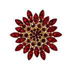 DÉCLIC Large Gilded Flower Pin – Red/Gold