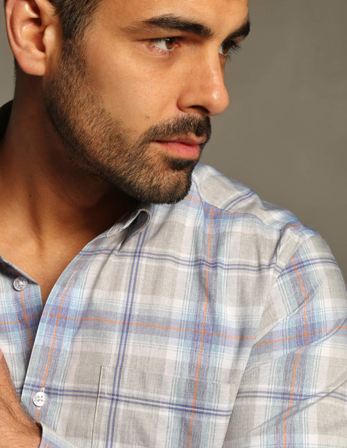 DÉCLIC Montclair Check Shirt - Grey