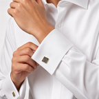 DÉCLIC MOP Smoky Mother Of Pearl Square Cufflink - Gold