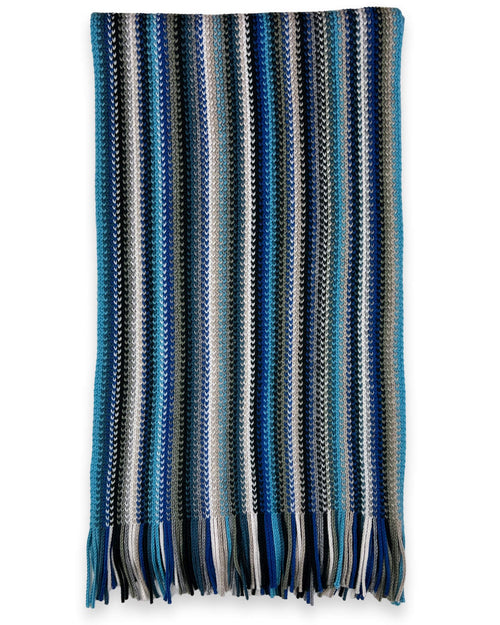 DÉCLIC Myles Striped Weave Scarf - Ocean