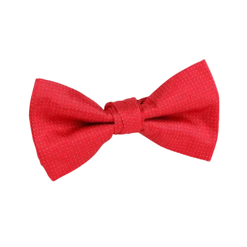 DÉCLIC Silk Microdot Single Dimple Bow - Red