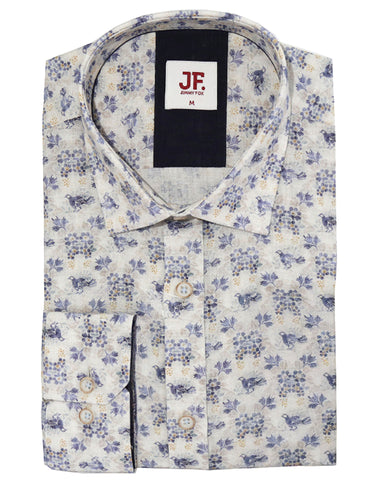 DÉCLIC Linx Pattern Print Short Sleeve Shirt - Navy