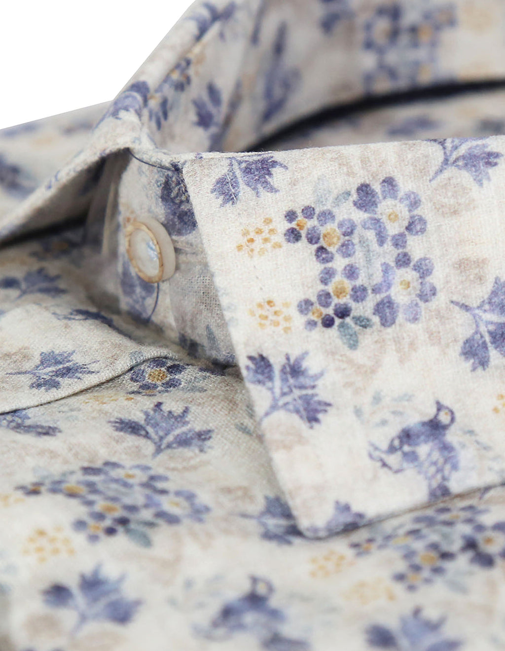 JF 'Pheasant' Linen/Cotton Print Shirt