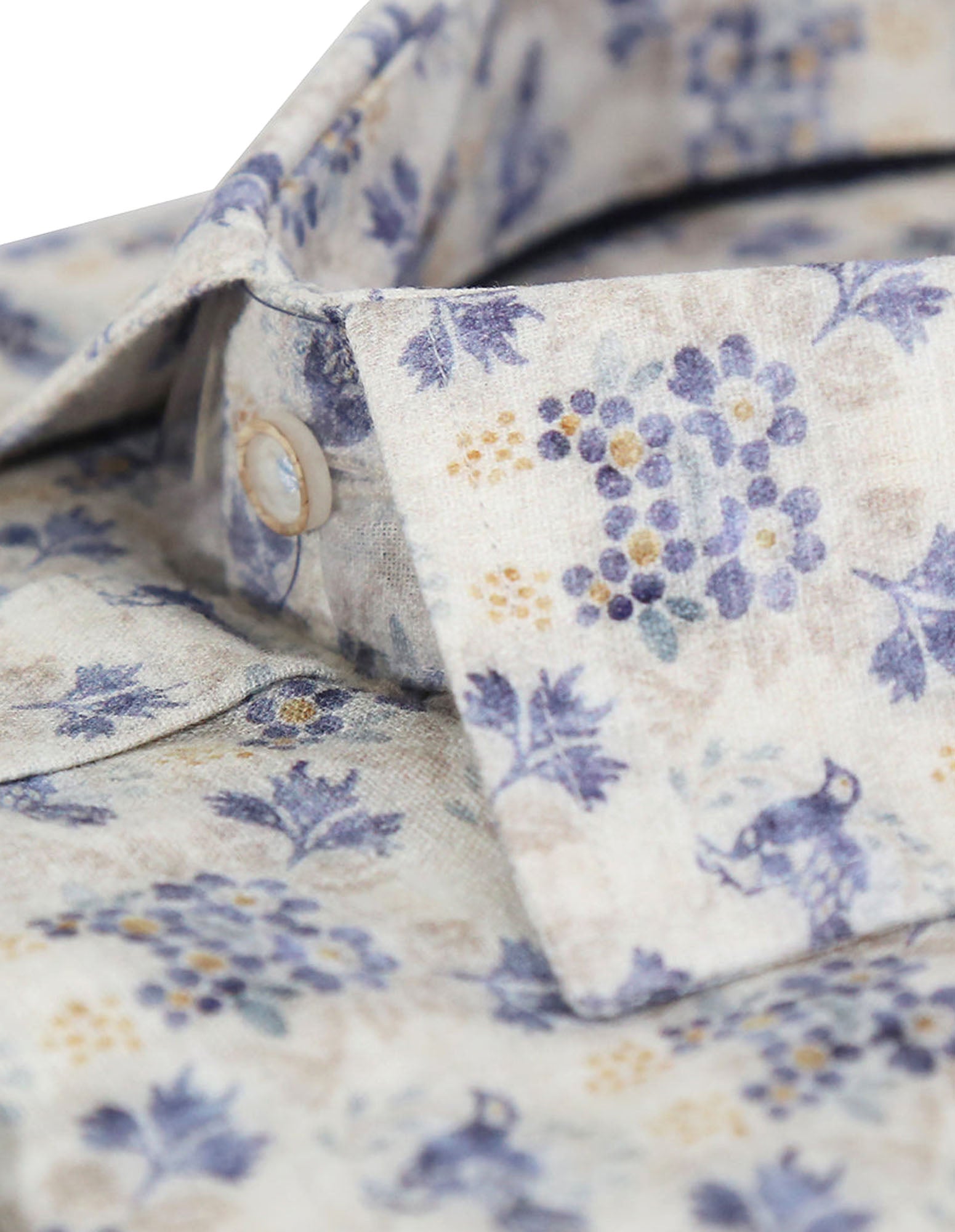 JF 'Pheasant' Linen/Cotton Print Shirt