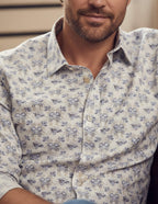 JF 'Pheasant' Linen/Cotton Print Shirt