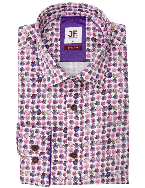 JF 'Pink Floral' Print Shirt - Pink
