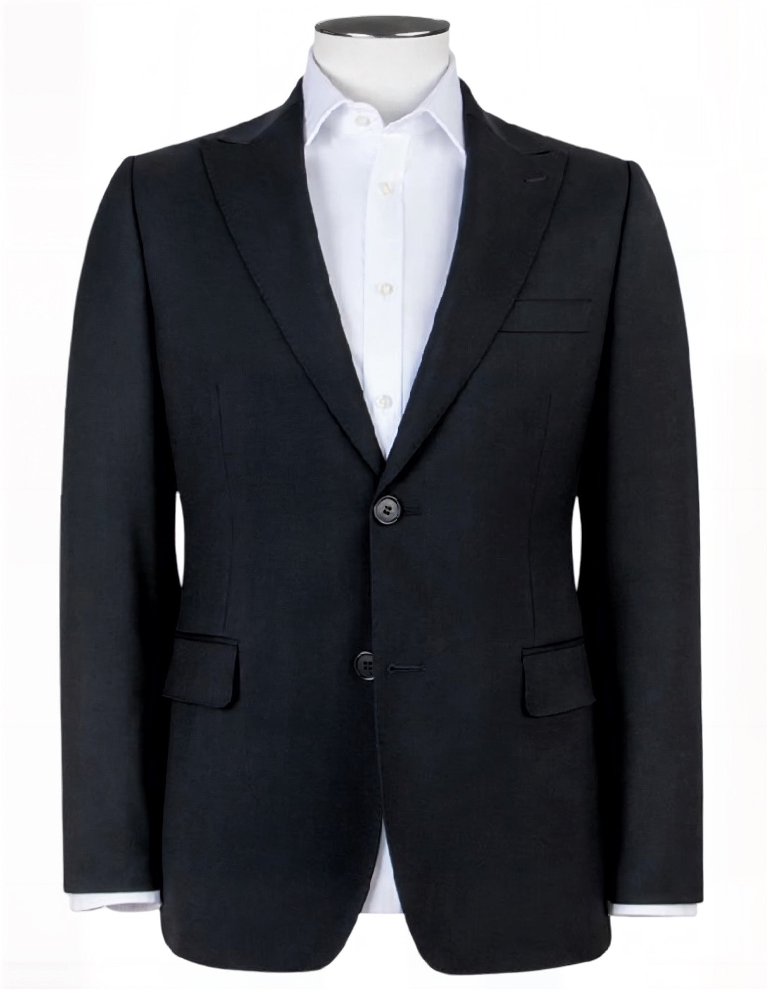RB Plain Black Peak Wool Jacket