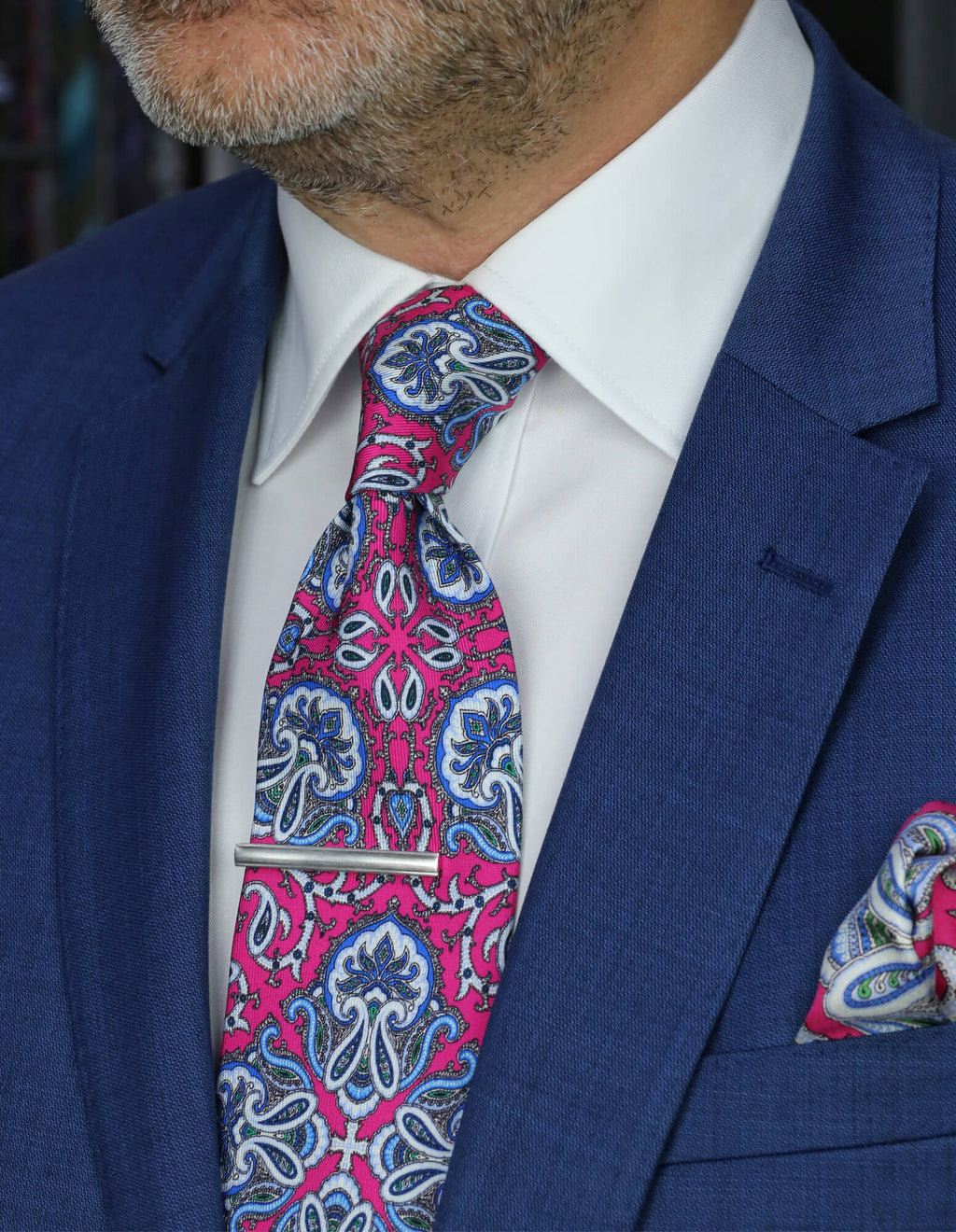 DÉCLIC Portishead Paisley Tie - Fuschia