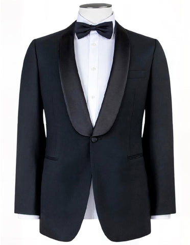 RB Formal Black Wool Tuxedo Trousers