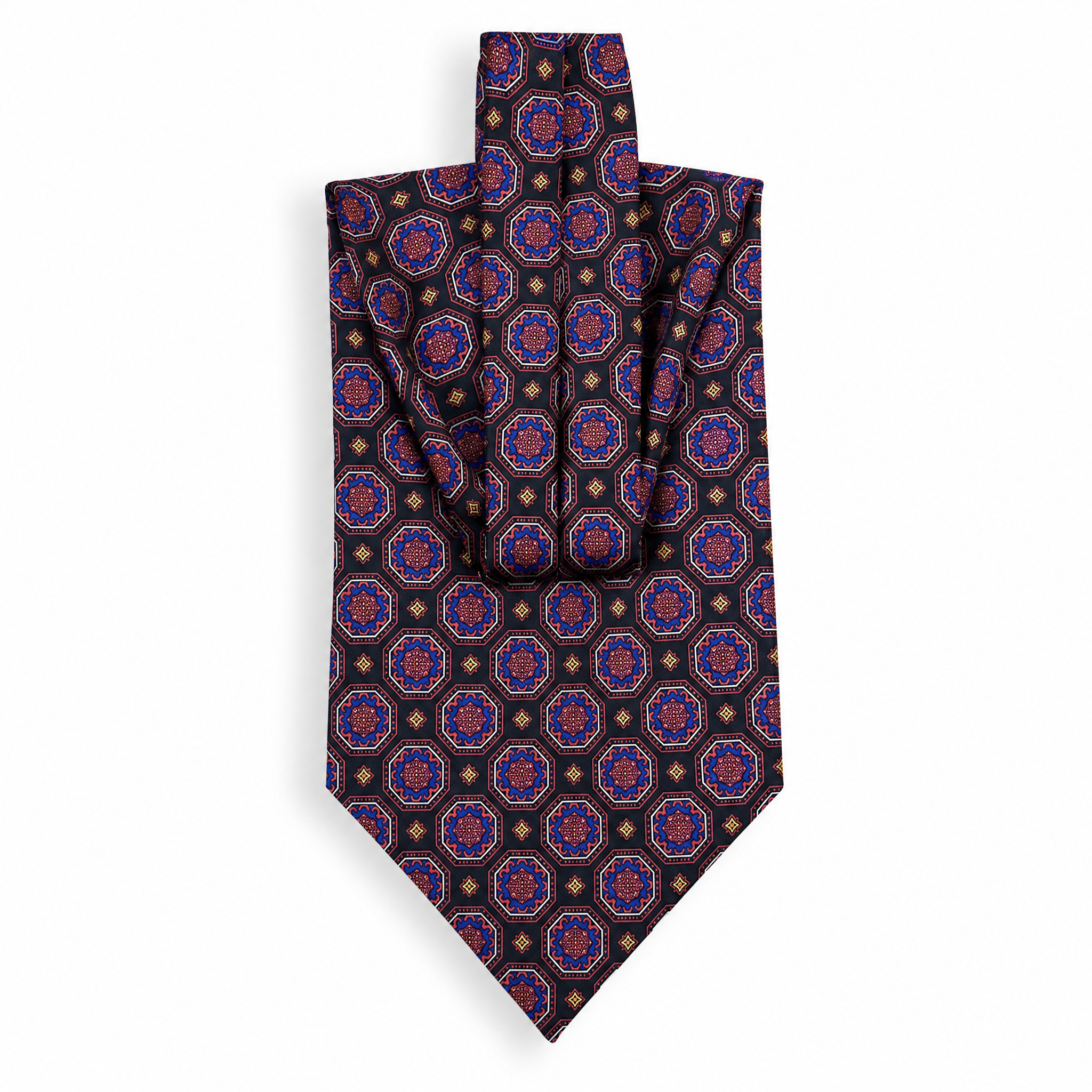 DÉCLIC Regent Silk Cravat – Black/Red