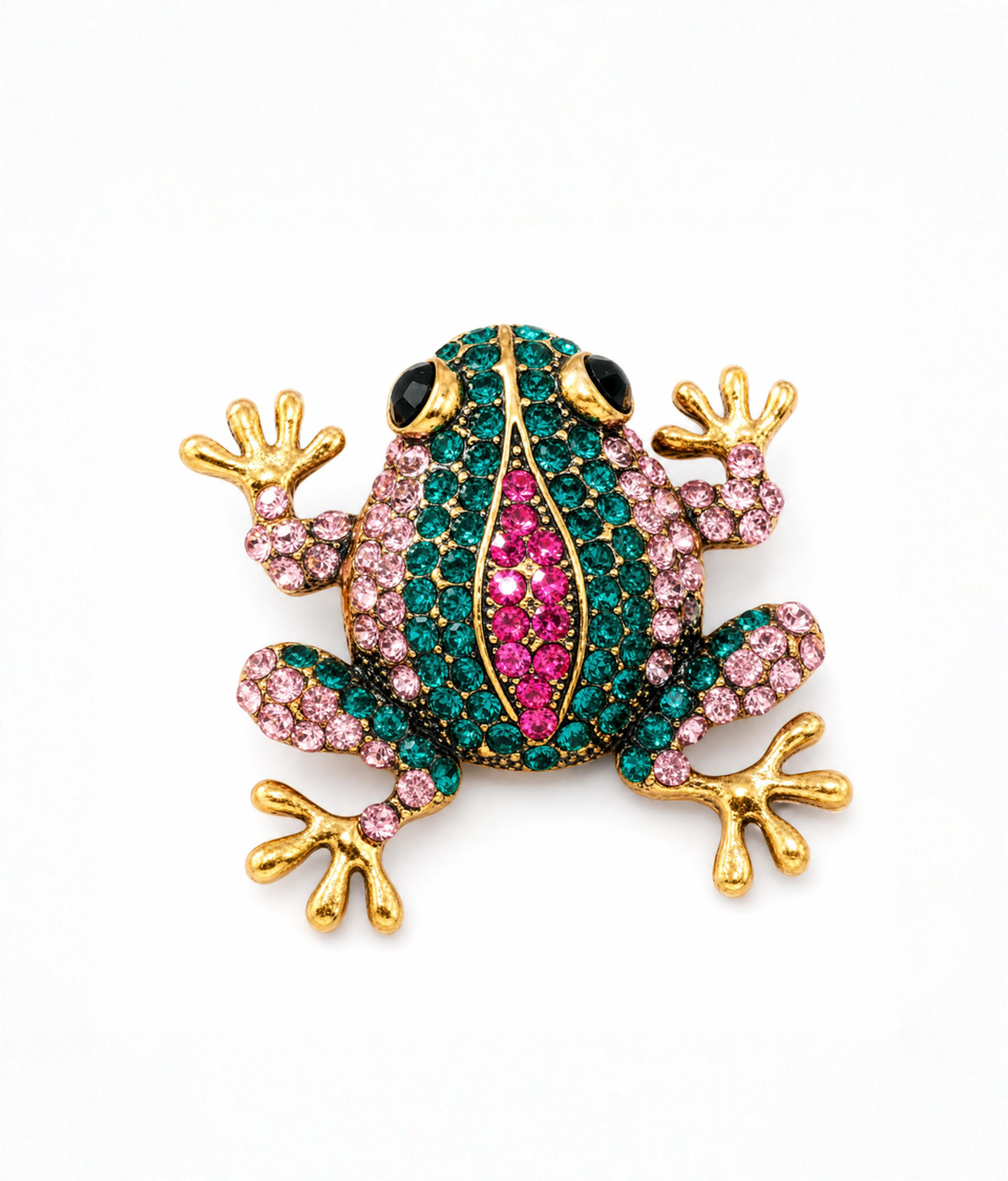 DÉCLIC Jewel Frog Medium Lapel Pin – Multi