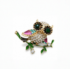DÉCLIC Jewel Owl Small Lapel Pin – Multi