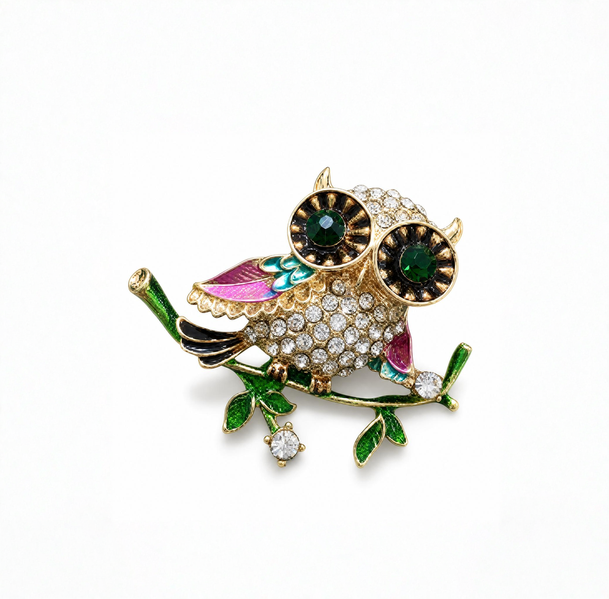 DÉCLIC Jewel Owl Small Lapel Pin – Multi