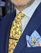 DÉCLIC Staveley Floral Pocket Square - Yellow