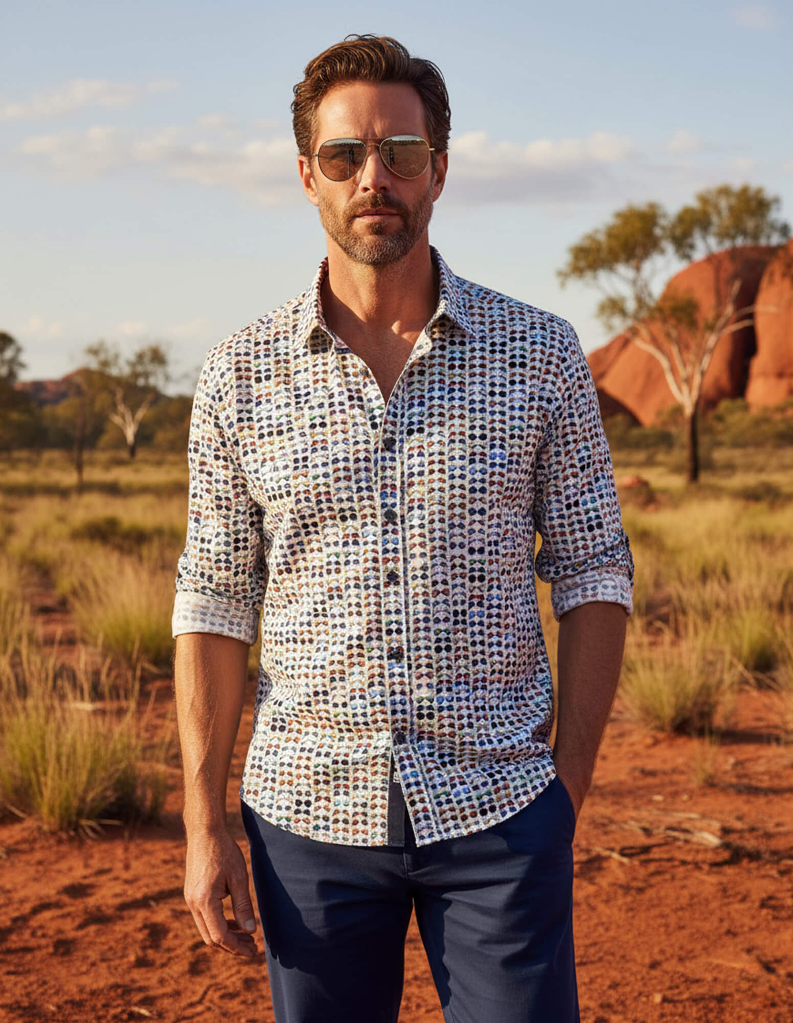 JF 'Sunnies' Print Shirt - White