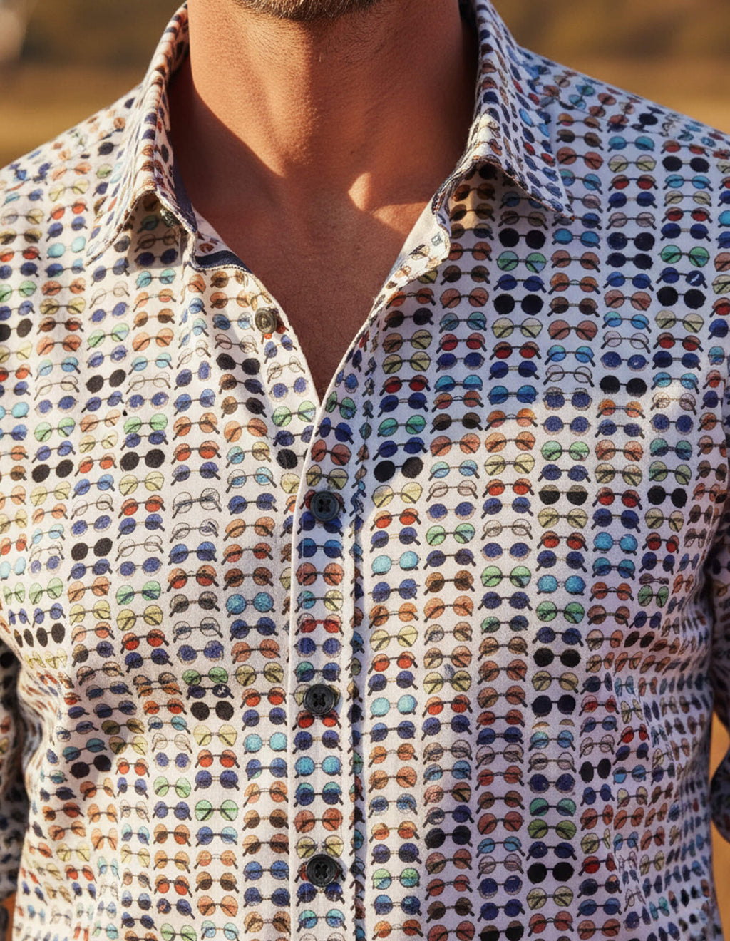 JF 'Sunnies' Print Shirt - White