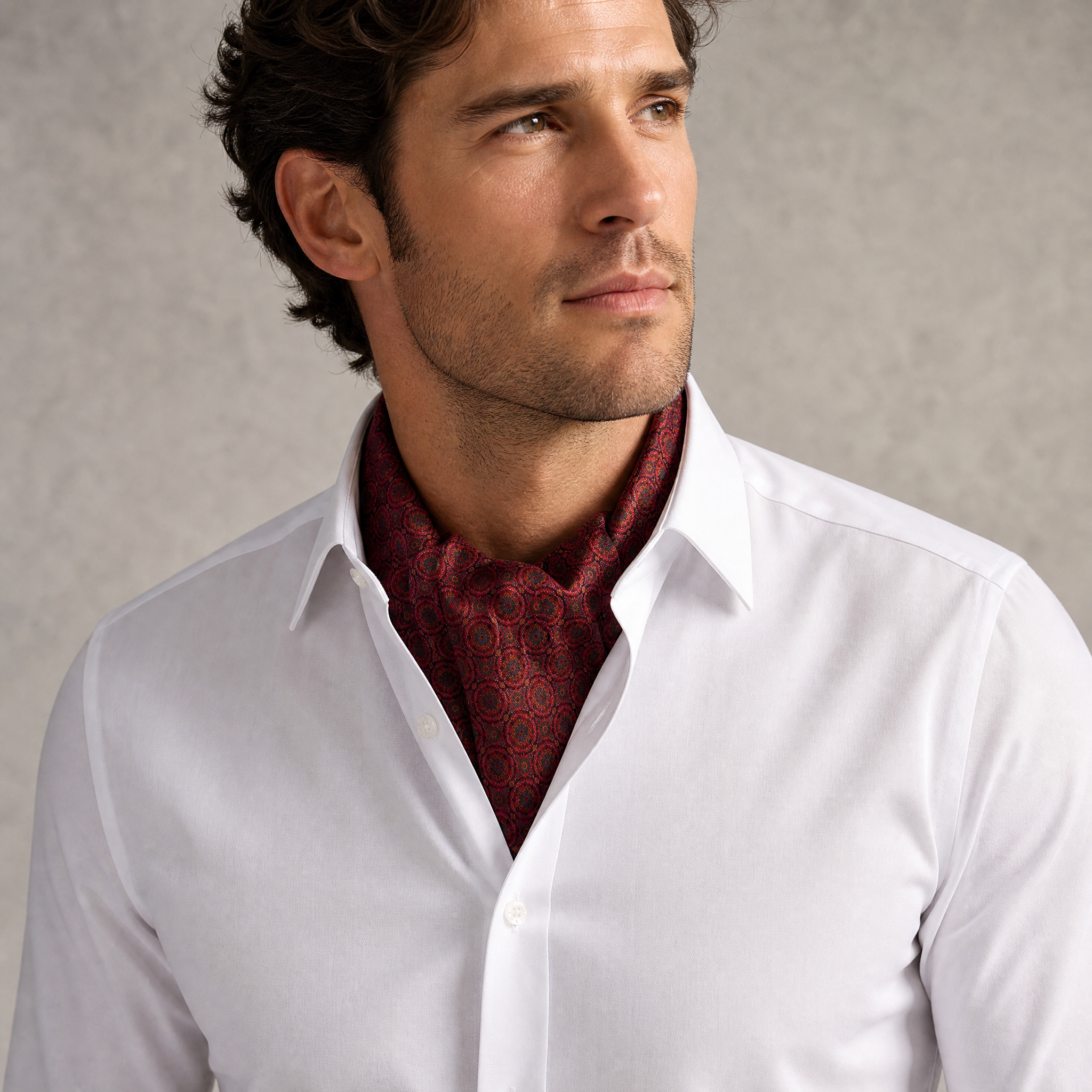 DÉCLIC Valentina Silk Cravat – Burgundy