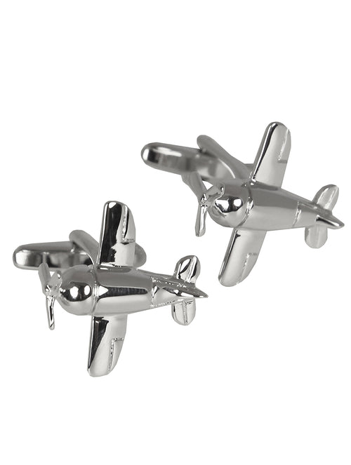 DÉCLIC Aeroplane Cufflink - Silver