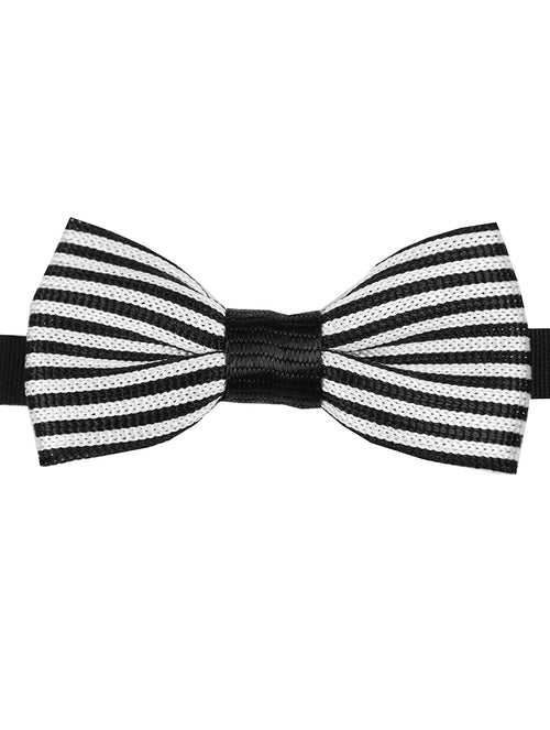 DÉCLIC Vers Knitted Bow Tie - Black/White