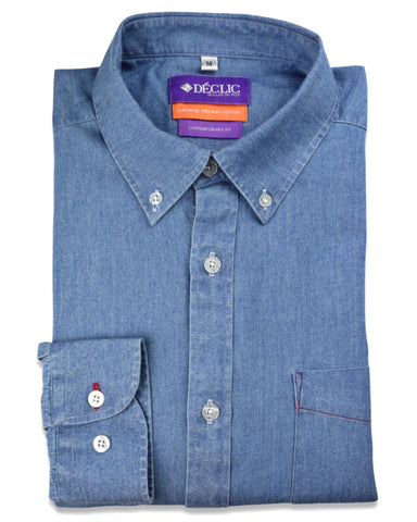 DÉCLIC Tak Dobby Check Shirt - Blue