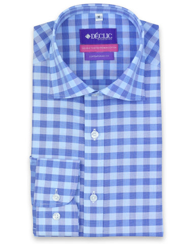 DÉCLIC Spotted Dobby Shirt - Blue