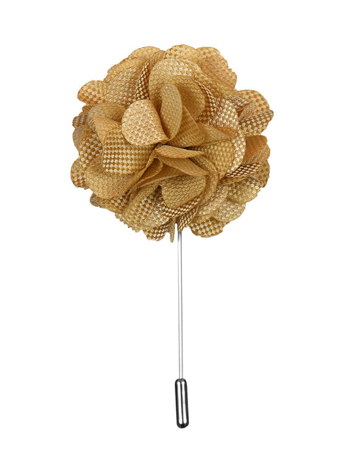 DÉCLIC Flower Texture Lapel Pin - Champagne