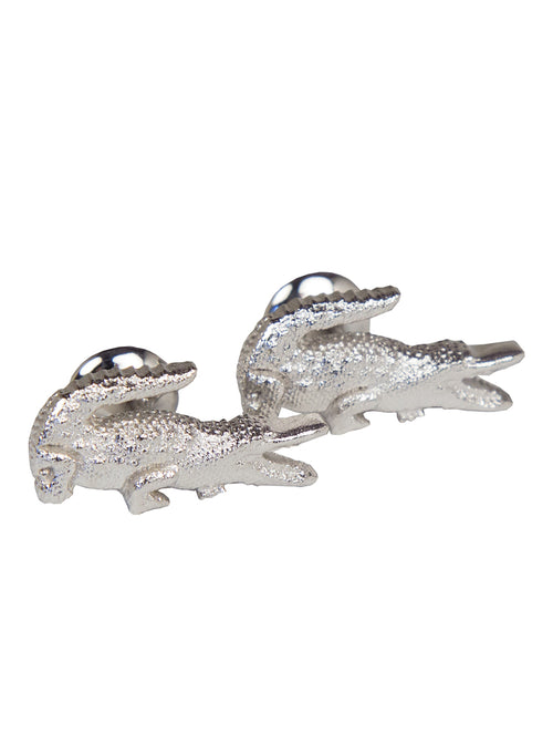 DÉCLIC Crocodile Cufflink - Sterling Silver