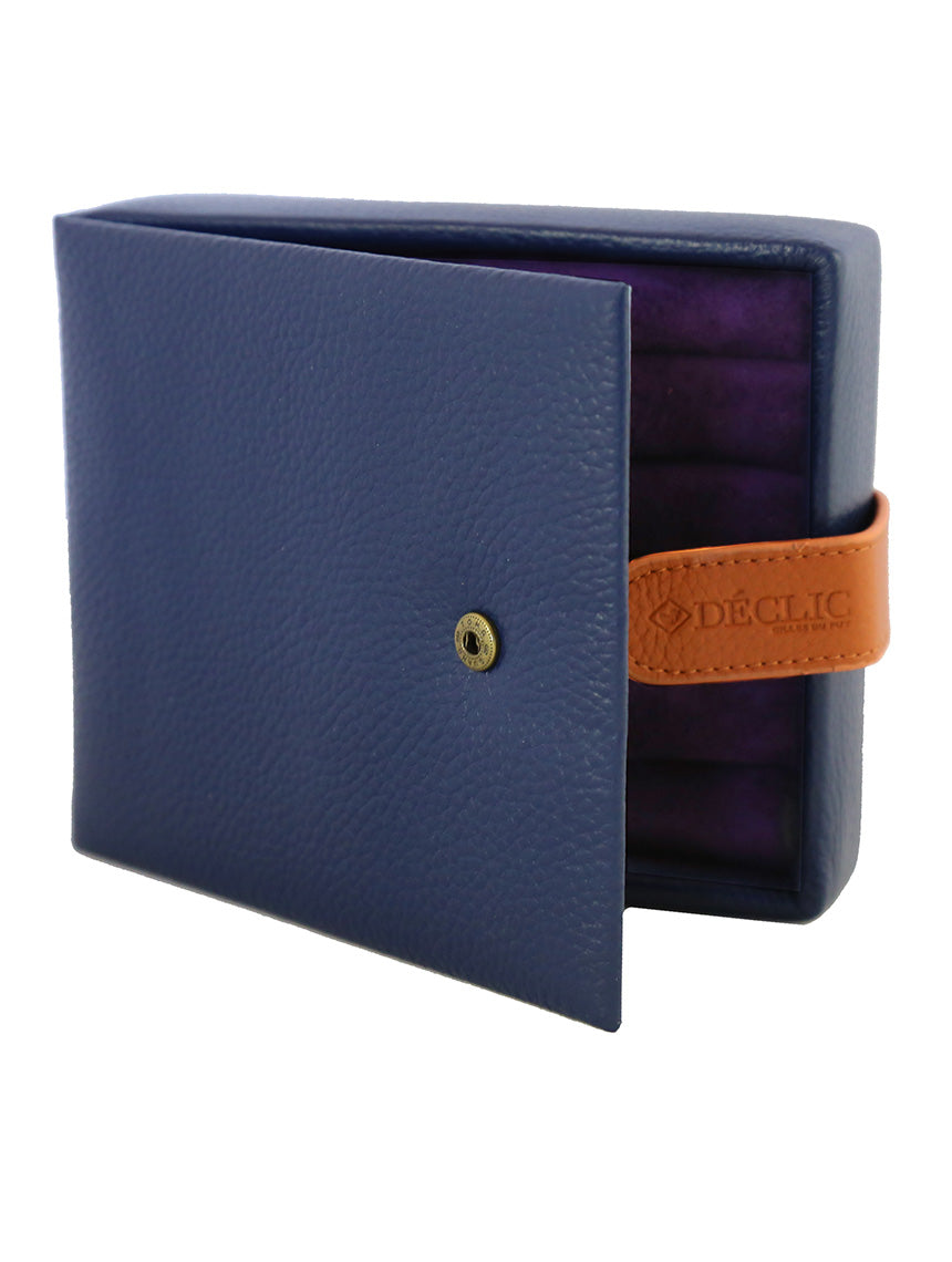 Travel 2-Tone Cufflink Storage Box - Blue