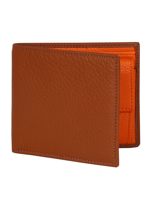 DÉCLIC Block Bi-Fold Wallet - Tan-Orange
