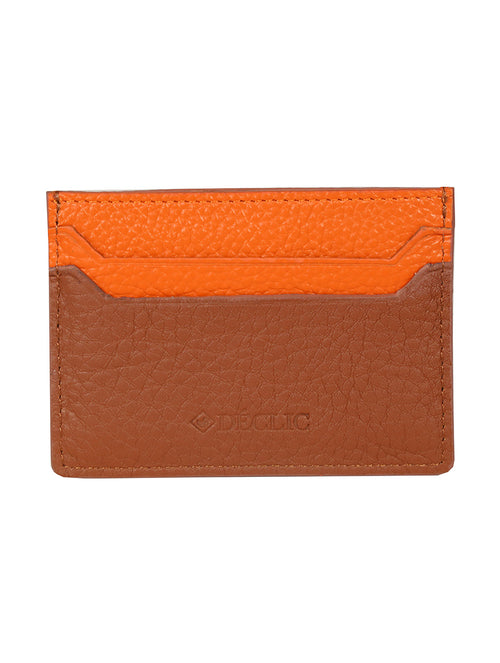DÉCLIC Block Reverse Credit Card Wallet - Tan-Orange