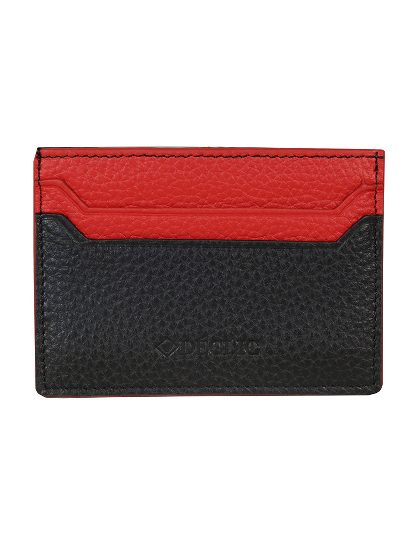 DÉCLIC Block Reverse Credit Card Wallet - Black-Red