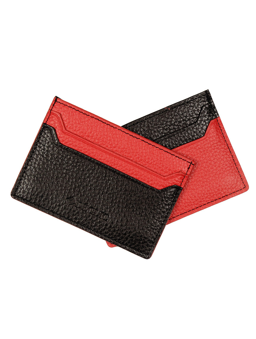 DÉCLIC Block Reverse Credit Card Wallet - Black-Red