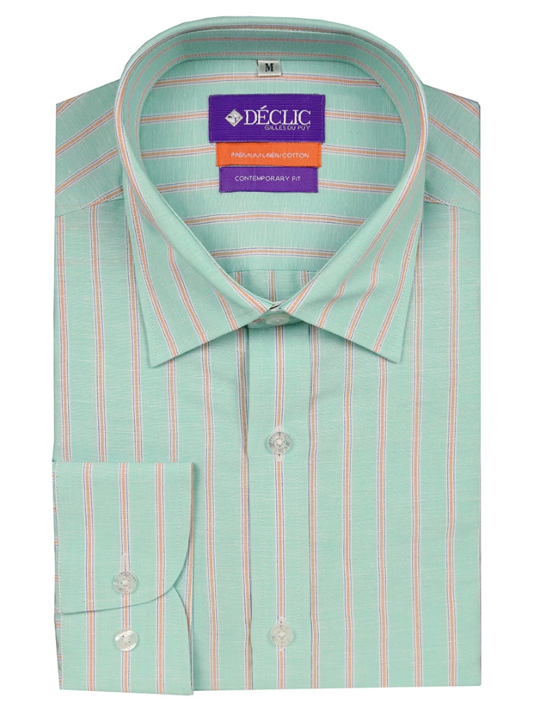 DÉCLIC Jarrow Linen Stripe Shirt - Mint