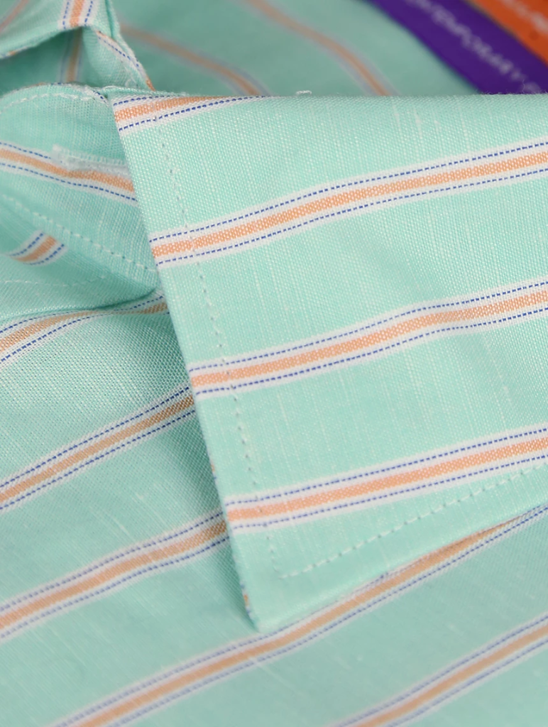 DÉCLIC Jarrow Linen Stripe Shirt - Mint