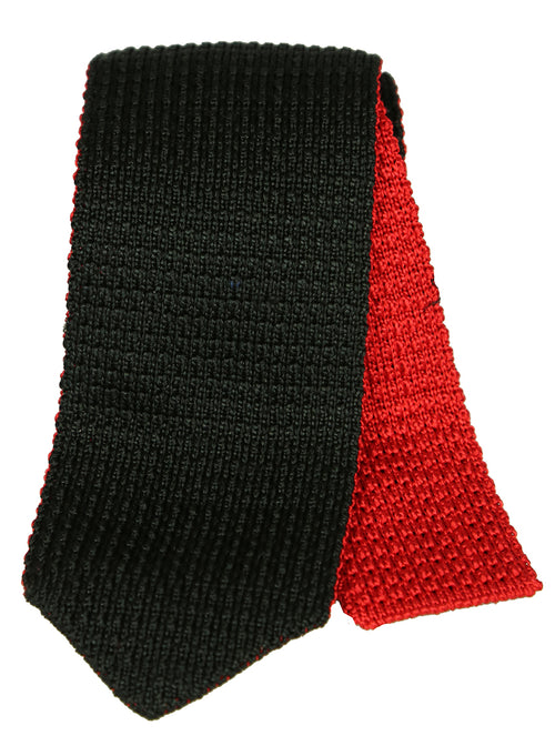 DÉCLIC Woven Reversible Tie - Black/Red